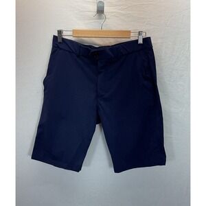 Greyson Montauk Flat Front Performance Golf Short Blue‎ Size 32 10"  stretch